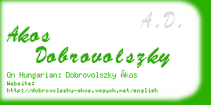 akos dobrovolszky business card