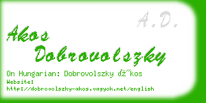 akos dobrovolszky business card